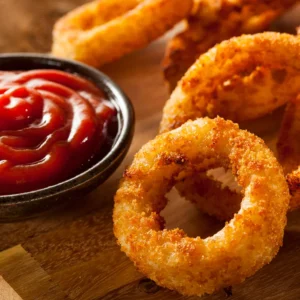 Onion rings appetizer at WiseGuys Pizza