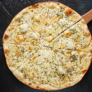 White pizza with garlic and cheese from WiseGuys Pizza